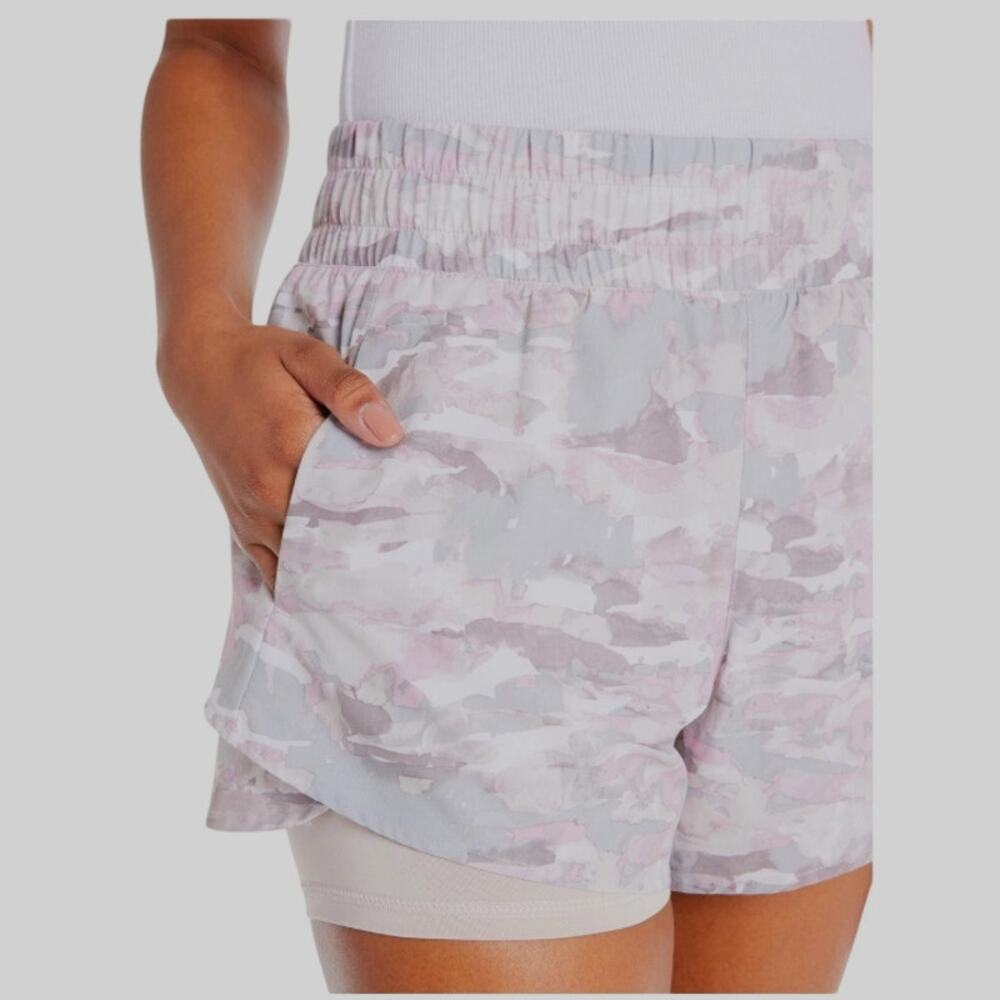 Avia Women's Running Shorts W/ Liner Antique Taupe XXXL With Hidden Zip Pocket